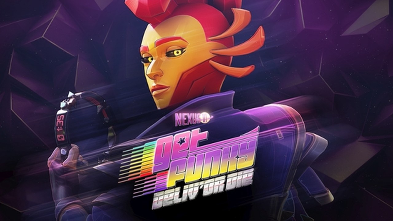 Get Funky, Deliv’ or Die — a character with a red crest and yellow eyes above the Get Funky logo
