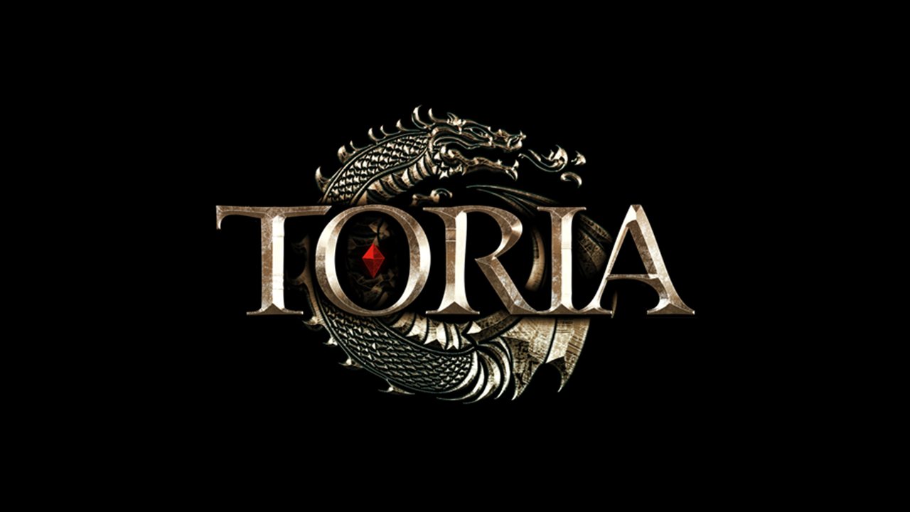 Toria logo — silver lettering wrapped by a dragon